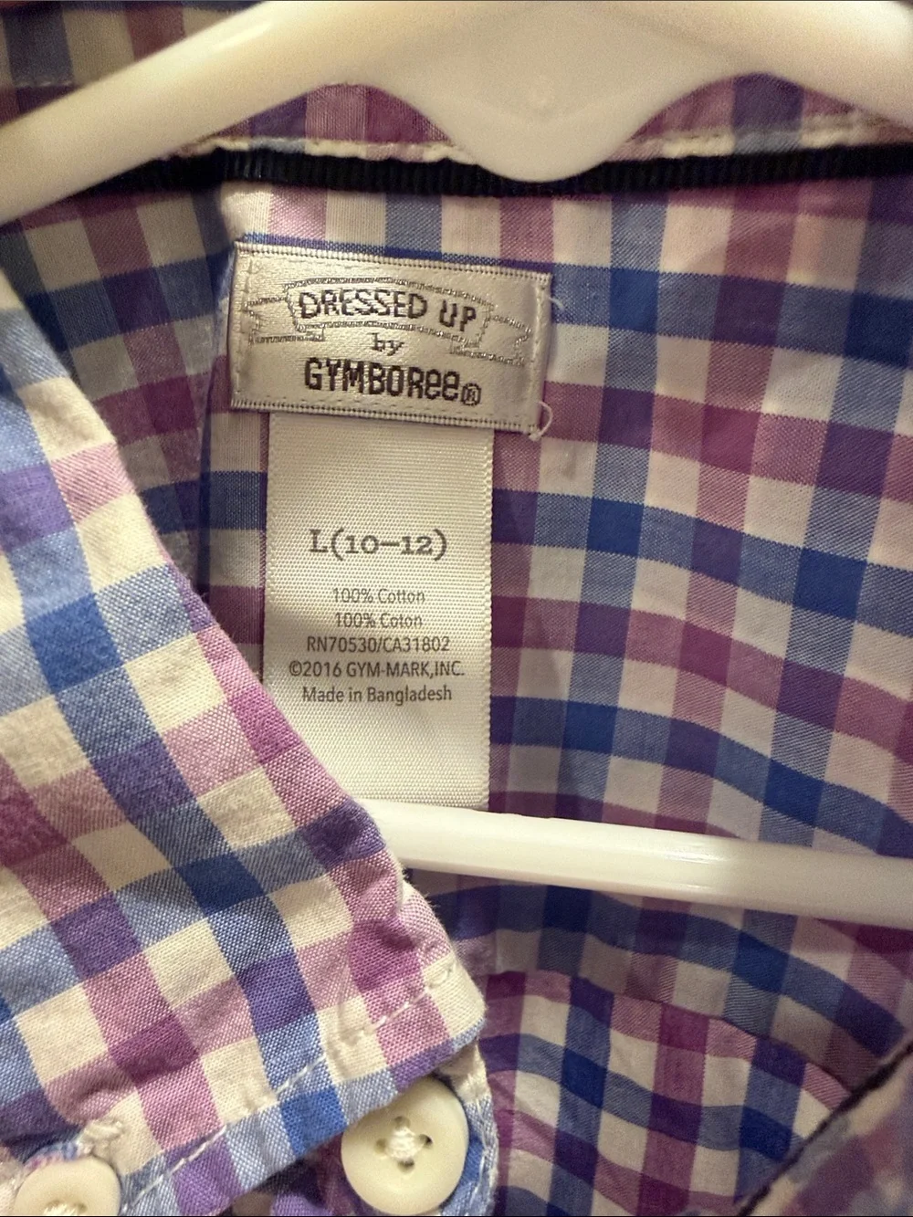 Gymboree Boys' Button-Down Plaid Shirt in Blue & Purple